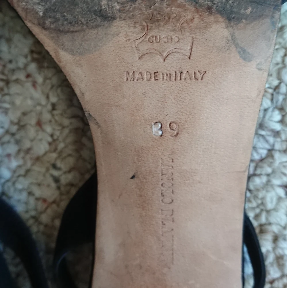 Manolo Blahnik Elegant Black leather Strappy Heels size 38 - Picture 12 of 13